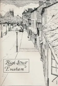 Edmund Hort Gallery: High Street Evesham, 19th century. Artist: Edmund Hort New