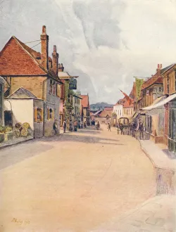 High Street, Leatherhead, 1912, (1914). Artist: Jamess Ogilvy