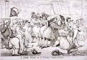 Fores Prints: A high wind in St Pauls Churchyard, London, 1793. Artist: SW Fores