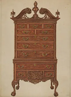 Highboy Prints: Highboy, c. 1940. Creator: Isadore Goldberg