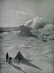 Highest Camp in Antarctica - Active Crater, c1912, (1913). Artist: Raymond E Priestley