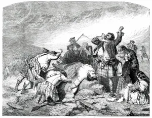 Murdered Prints: The Highland Coronach - painted by Mr. M'Ian, 1850. Creator: W. T. Green