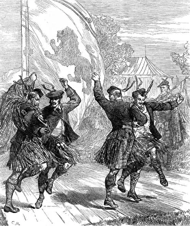 Bagpipes Prints: Highland dancing at the Crystal Palace, 1872. Creator: C. R