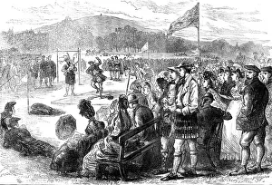 Bagpipes Prints: Highland Games at Aboyne, Aberdeenshire, 1871. Creator: Unknown
