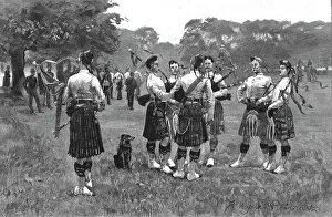 Sporrans Prints: Highland Pipers Practising in Hyde Park, 1890. Creator: Unknown