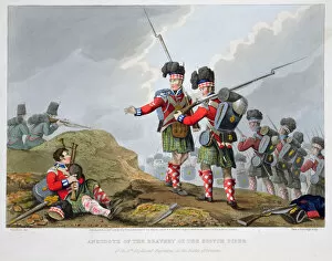 Bagpiper Collection: Highland troops at the Battle of Vimeiro, Peninsular War, 1808 (1816)