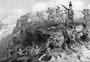 D J Pound Collection: The Highlanders attacking the Russian redoubt, Battle of the Alma, 1854, (1857). Artist: DJ Pound