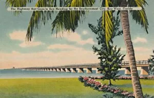 The Highway that Goes to Sea Heading for the Southernmost City, Key West, Florida, c1940s