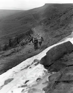 Hikers on Stanage Edge, Hathersage, Derbyshire, 1964. Artist: Michael Walters