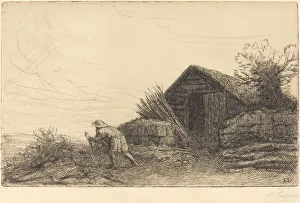 Hunched Prints: Along the Top of the Hill (Sur le haut de la colline). Creator: Alphonse Legros