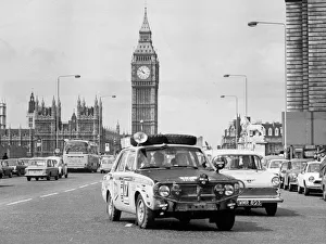 Rally Prints: Hillman Hunter, P. Brown on 1968 London to Sydney rally. Creator: Unknown