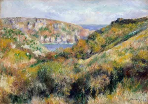 Guernsey Prints: Hills around the Bay of Moulin Huet, Guernsey, 1883. Creator: Pierre-Auguste Renoir
