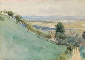 Sloped Prints: The hillside from Montbéliard, 1888. Creator: Albert Edelfelt