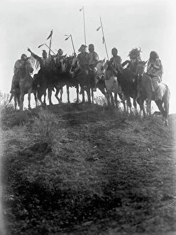 Riders Collection: On the hilltop, c1908. Creator: Edward Sheriff Curtis