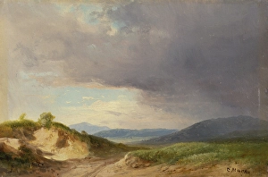 Karol Prints: Hilly landscape with cloudy skies, 1840-1860. Creator: Karol Marko