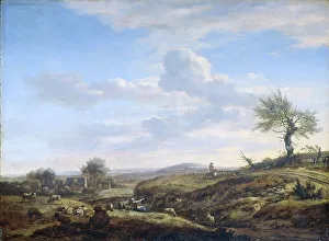 Hilly Landscape with a High Road, 1660-1672. Creator: Adriaen van de Velde