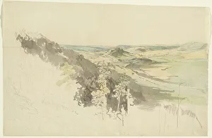Hilly Landscape with Landsberg Castle, 1830/1836. Creator: Carl Wagner