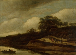 Sloped Prints: Hilly Landscape beside a Stream, c1630-1680. Creator: Guillaume du Bois