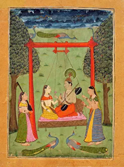 Swing Prints: Hindola Raga, Folio from a Ragamala (Garland of Melodies)