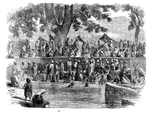 Hindus Prints: A Hindoo Fair in Cashmere, 1858. Creator: Unknown