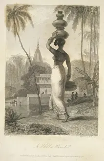 Sari Prints: A Hindoo female, 1834-40. Creator: William Daniell