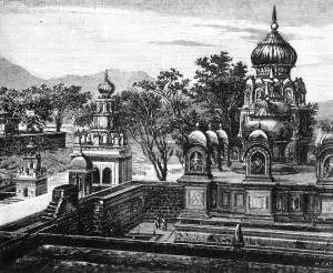 Hindoo Temples in Poonah, c1891. Creator: James Grant
