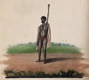 Sadu Prints: A Hindu ascetic or holy man: standing