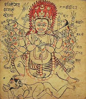 Hindu Prints: The Hindu God Bhairava (image 2 of 2), 17th century. Creator: Unknown