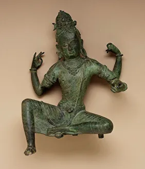 Shiva Prints: The Hindu God Shiva, From an Uma-Maheshvara pair, 11th century. Creator: Unknown