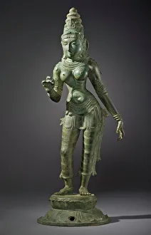 Copper Alloy Prints: The Hindu Goddess Bhudevi, 13th century. Creator: Unknown