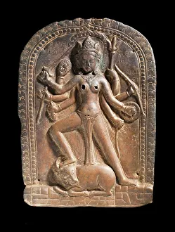 The Hindu Goddess Durga (image 1 of 4), 1090. Creator: Unknown