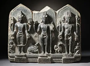 Vishnu Prints: The Hindu Gods Vishnu, Shiva, and Brahma, 10th century. Creator: Unknown