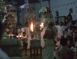 Hindu temple ceremony. Artist: CM Dixon