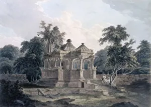 Hindu Prints: Hindu Temple in the Fort of the Rohtas, Bihar, India, c1790. Creator: Thomas Daniell