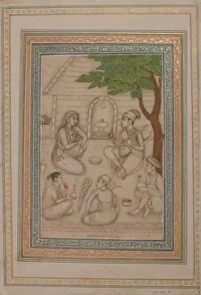 Cella Gallery: Hindus Conversing before a Shrine, 17th century. Creator: Unknown