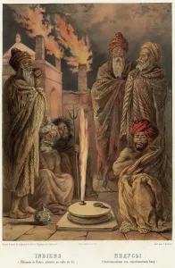 Hindu Prints: Hindus. (Fire worshipers from the outskirts of Baku), 1862. Creator: Zakharov