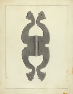 Hinge Prints: Hinge, c. 1939. Creator: Joseph Stonefield