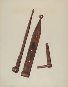 Hinge Prints: Hinges and Bolt, c. 1939. Creator: Manuel G. Runyan