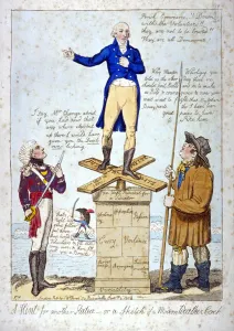 Isaac Cruikshank Prints: A hint for another Statue - or, a Sketch of a Modern Weather Cock, 1804