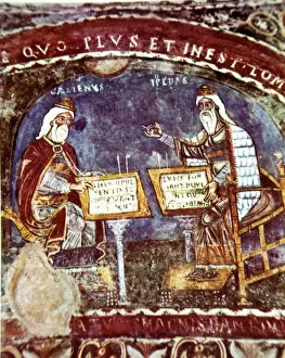 Images Dated 14th May 2007: Hippocrates and Galen, physicians, fresco of the Cathedral of Anagni