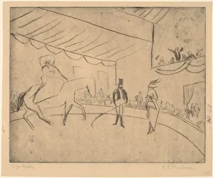 Die Brucke Prints: Hippodrome, 1910. Creator: Ernst Kirchner