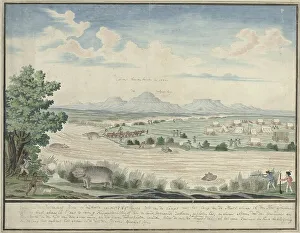 Settlers Prints: Hippopotamus hunt at the Seekoei River, 1778. Creator: Robert Jacob Gordon