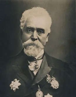 Hiram Stevens Maxim, (1840-1916). American-born British inventor and engineer, 1894-1907 Hiram Stevens Maxim, (1840-1916). American-born British inventor and engineer, 1894-1907