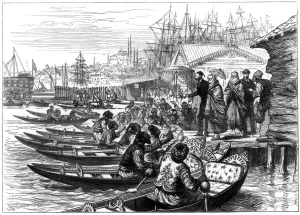 Hejab Prints: Hiring a Caique, Constantinople, 1877