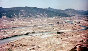 Hiroshima, Japan, after the dropping of the atom bomb in August 1945 Hiroshima, Japan, after the dropping of the atom bomb in August 1945