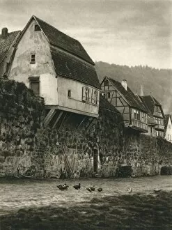 Hesse Collection: Hirschhorn a. Neckar. Houses on the Town Wall, 1931. Artist: Kurt Hielscher