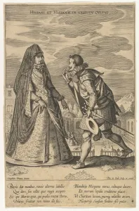 Mantilla Prints: Hispani et Hispanae in Vestitu Cultus, from Fashions of Different Nations. n. d
