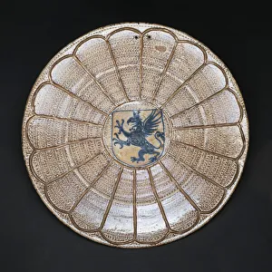 Faience Gallery: Hispano-Moresque Lusterware Plate with Griffin, Valencia, 1475 / 1500. Creator: Unknown