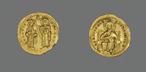 Arts Of The Ancient Med Prints: Histamenon (Coin) of Romanus III Argyrus with Christ Enthroned, 1028-34. Creator: Unknown