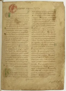 Historia Brittonum by Nennius. First page of manuscript, 11th century Historia Brittonum by Nennius. First page of manuscript, 11th century